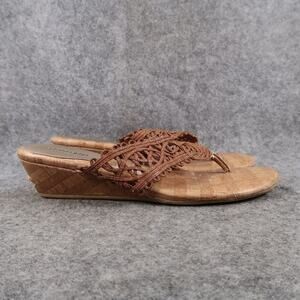 Comfort Plus by Predictions Shoes Womens 9 Sandals Fashion Wedge Slip On Brown